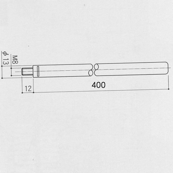 ロッド棒　DB-55-400　L=400　材質:鋼管　M8ネジ