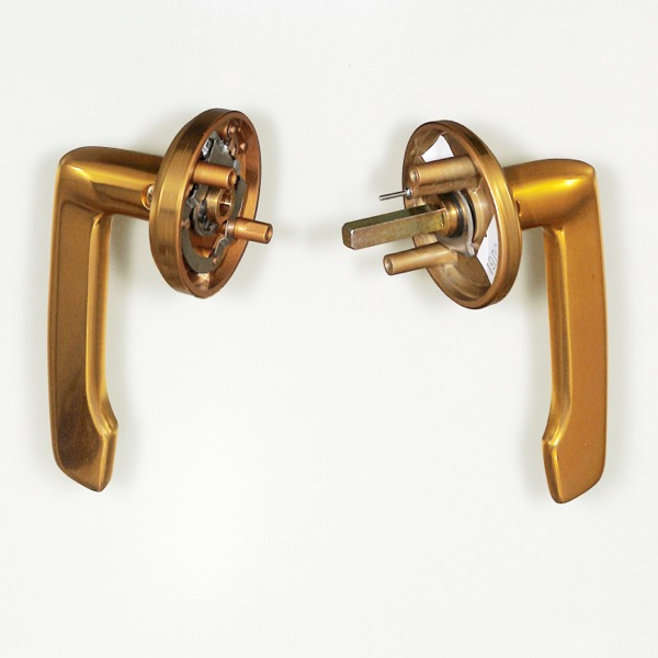 浴室ドア　EX-A型　内締り錠付レバーハンドル　(L)　色 : ゴールド　J3-N1109