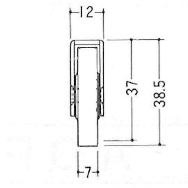 ビル用固定戸車　1ヶ入　LC44H　テラスタイプ用　旧タイプ(平車)　戸車径:36mm