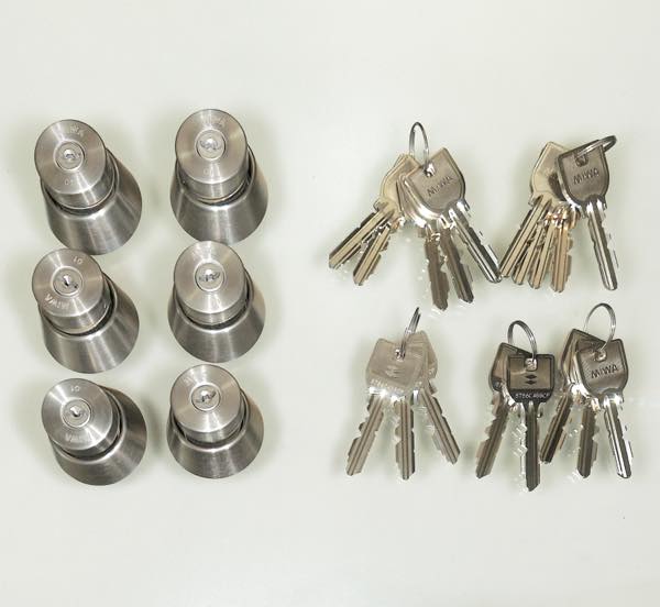 U9LAシリンダー　ドア厚:33-42mm用　仕上:HL　U9LA3342-6　6ロック同一キー仕様